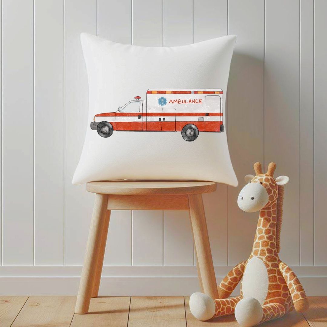 Personalized Ambulance Kids Pillow - MerikaArt