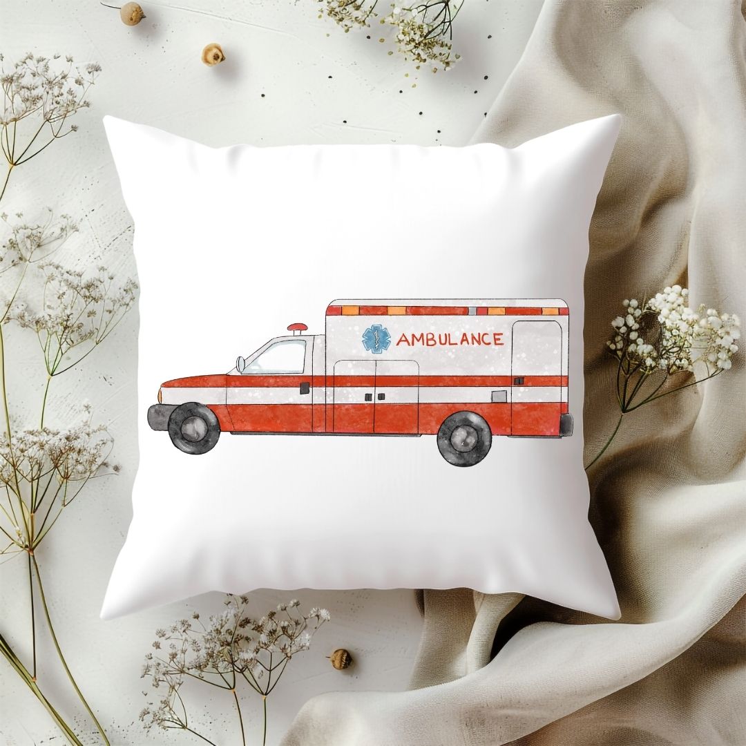 Personalized Ambulance Kids Pillow - MerikaArt