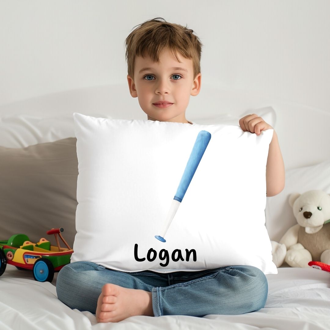 Personalized Baseball Bat Kids Pillow - MerikaArt