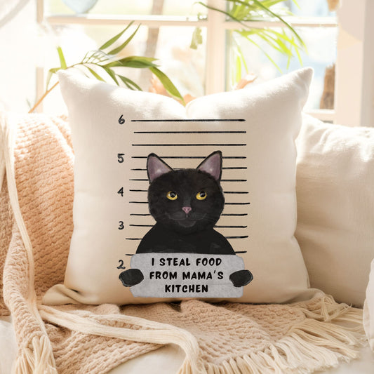 Personalized Black Cat Pillow - MerikaArt