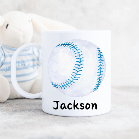 Personalized Blue Baseball Mug - MerikaArt