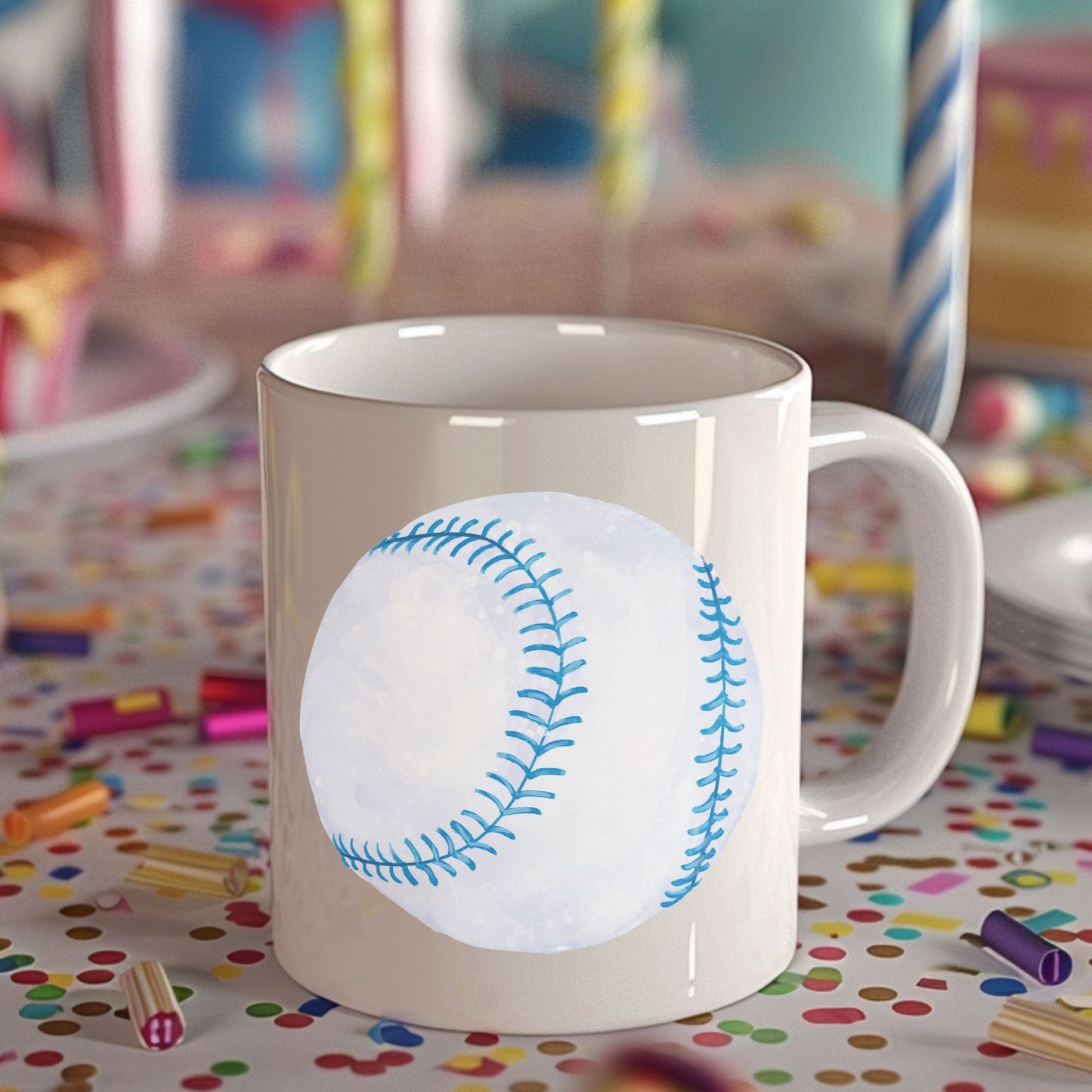 Personalized Blue Baseball Mug - MerikaArt