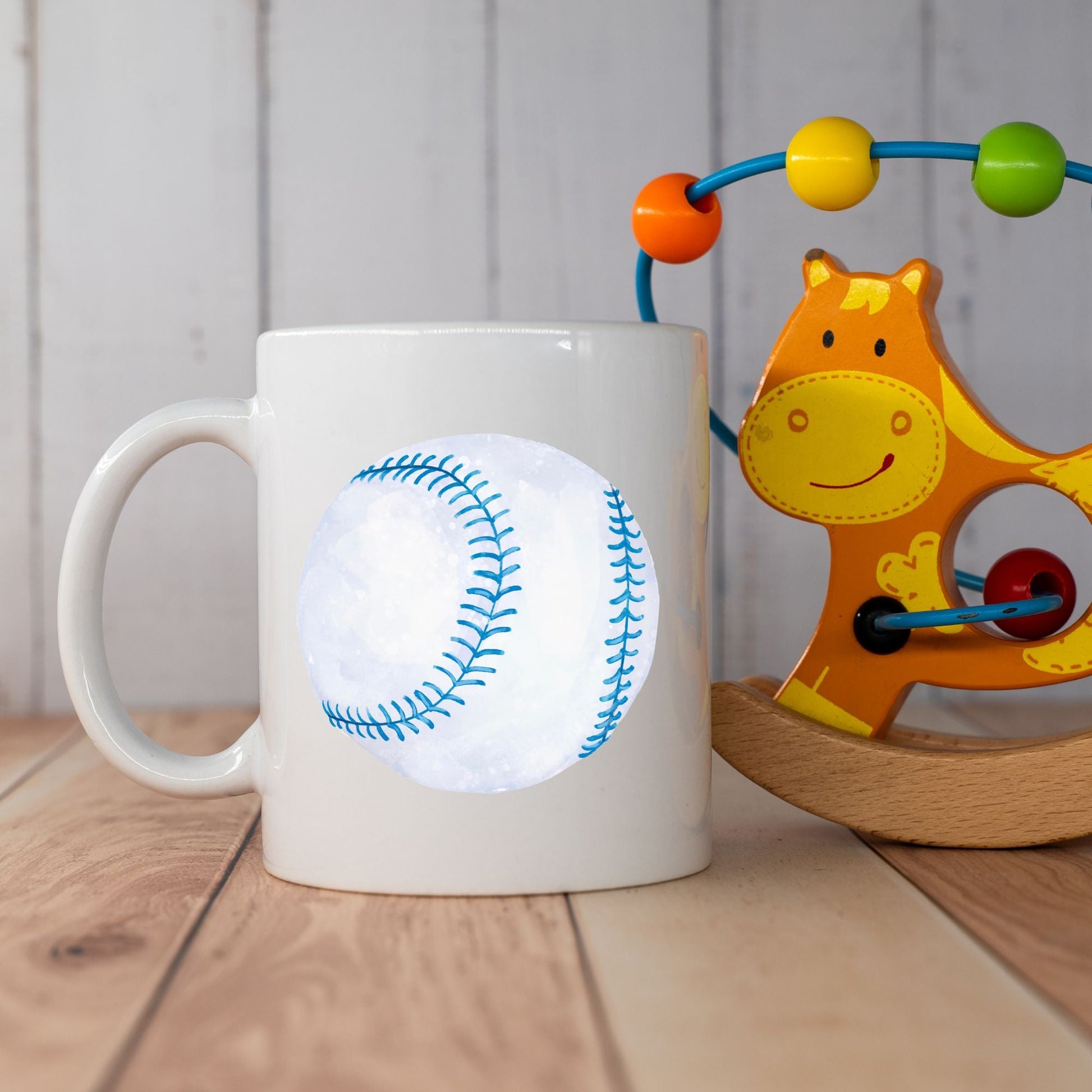 Personalized Blue Baseball Mug - MerikaArt