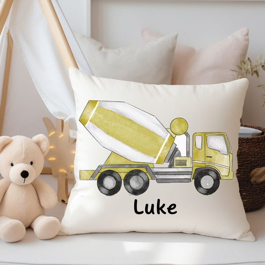 Personalized Cement Mixer Kids Pillow - MerikaArt