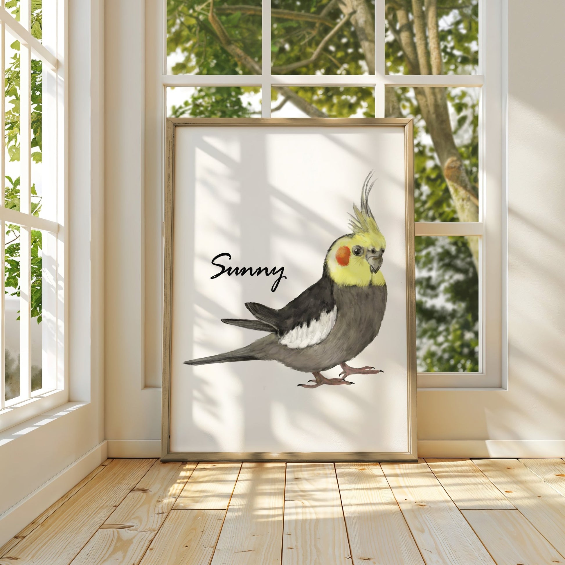 Personalized Cockatiel Art Print – Charming Bird Decor for Nature Lovers - MerikaArt