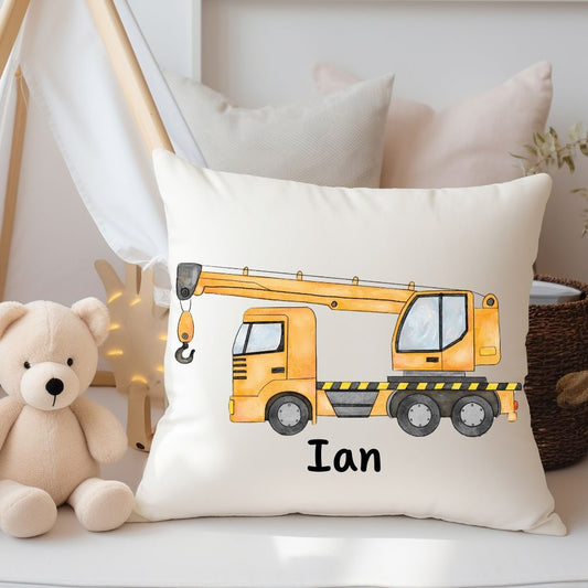 Personalized Crane Truck Kids Pillow - MerikaArt