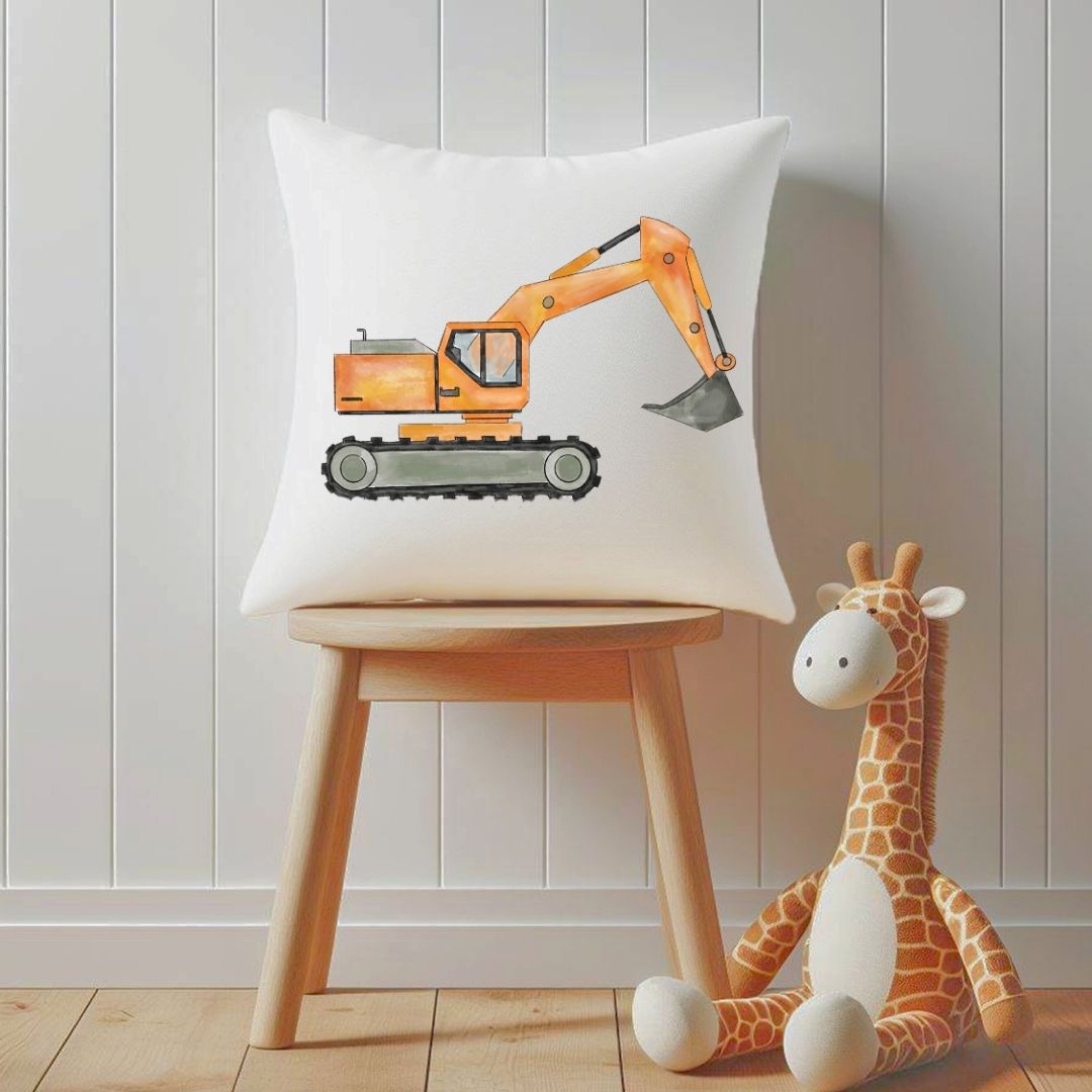 Personalized Excavator Kids Pillow - MerikaArt