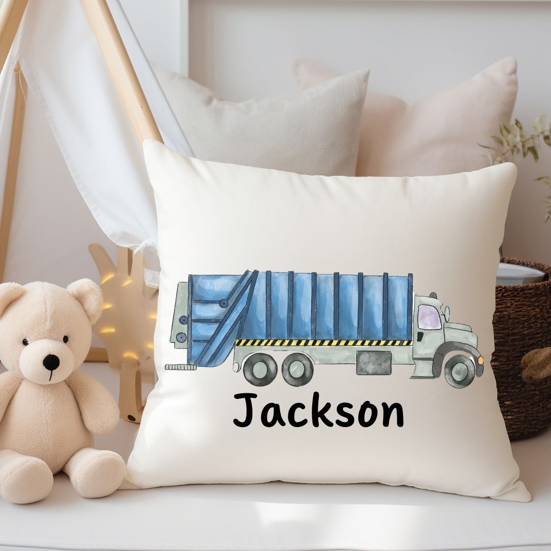 Personalized Garbage Truck Kids Pillow - MerikaArt