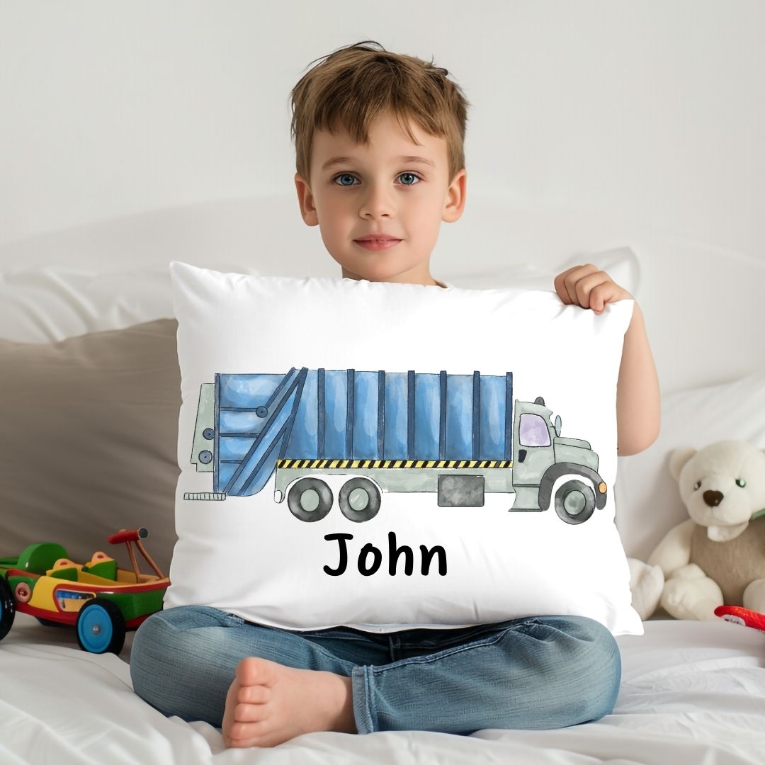 Personalized Garbage Truck Kids Pillow - MerikaArt