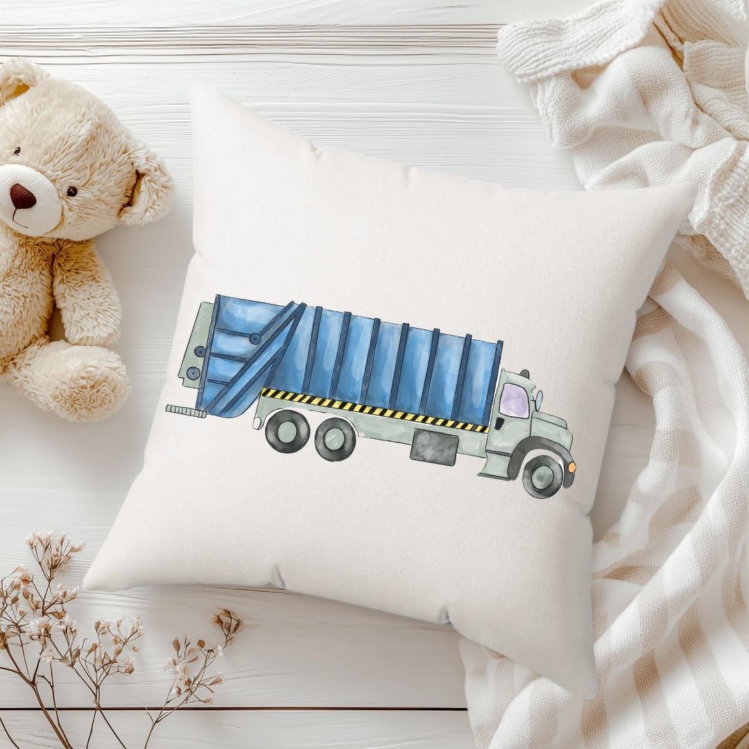 Personalized Garbage Truck Kids Pillow - MerikaArt
