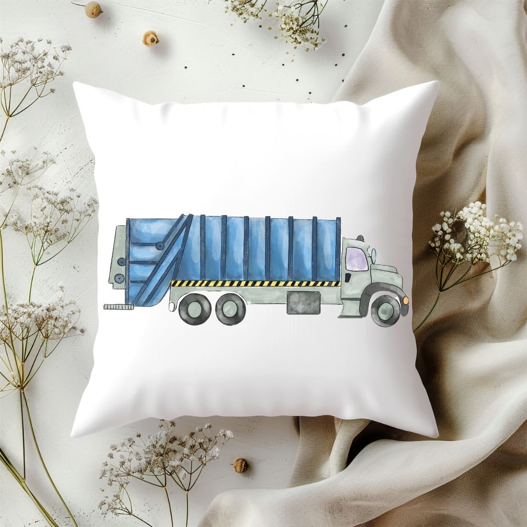 Personalized Garbage Truck Kids Pillow - MerikaArt