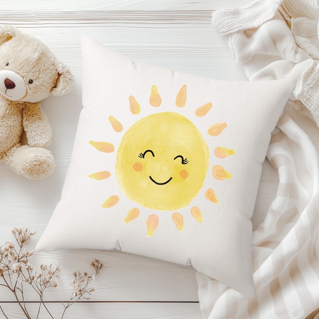 Personalized Happy Sun Kids Pillow - MerikaArt