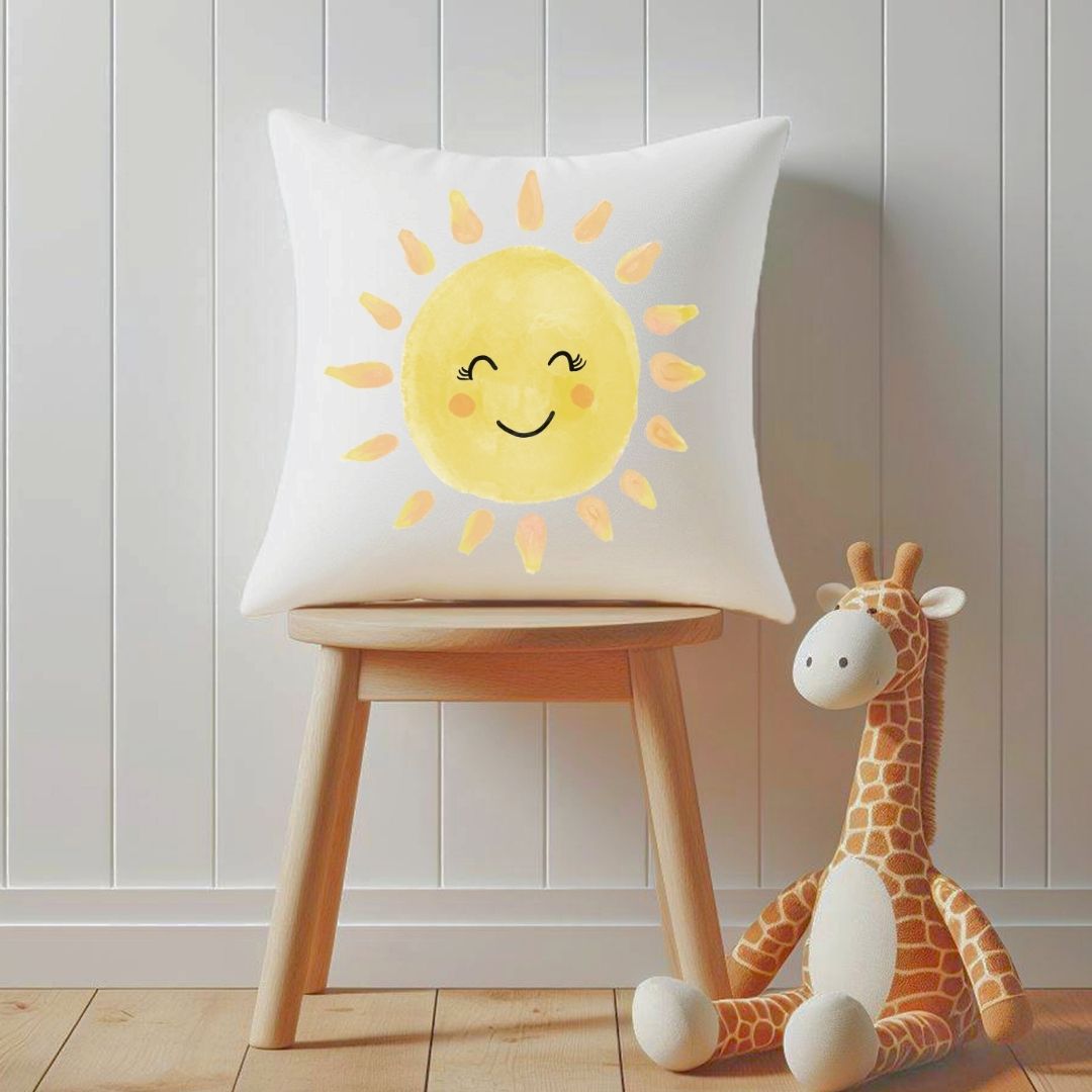 Personalized Happy Sun Kids Pillow - MerikaArt