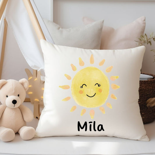 Personalized Happy Sun Kids Pillow - MerikaArt