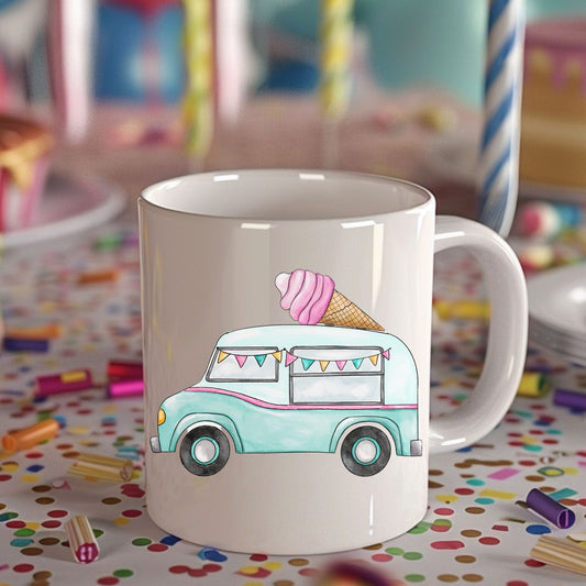 Personalized Ice Cream Truck Mug - MerikaArt