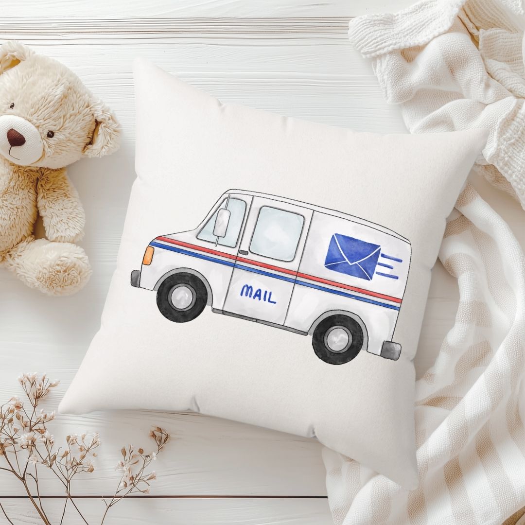 Personalized Mail Van Kids Pillow - MerikaArt
