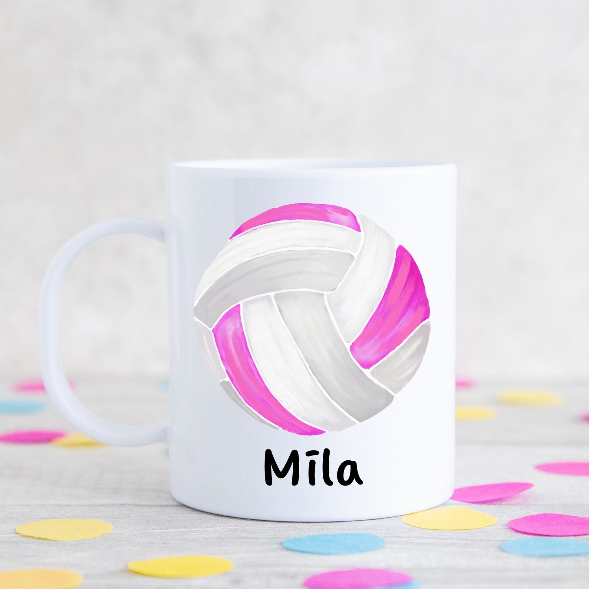 Personalized Pink Volleyball Mug - MerikaArt