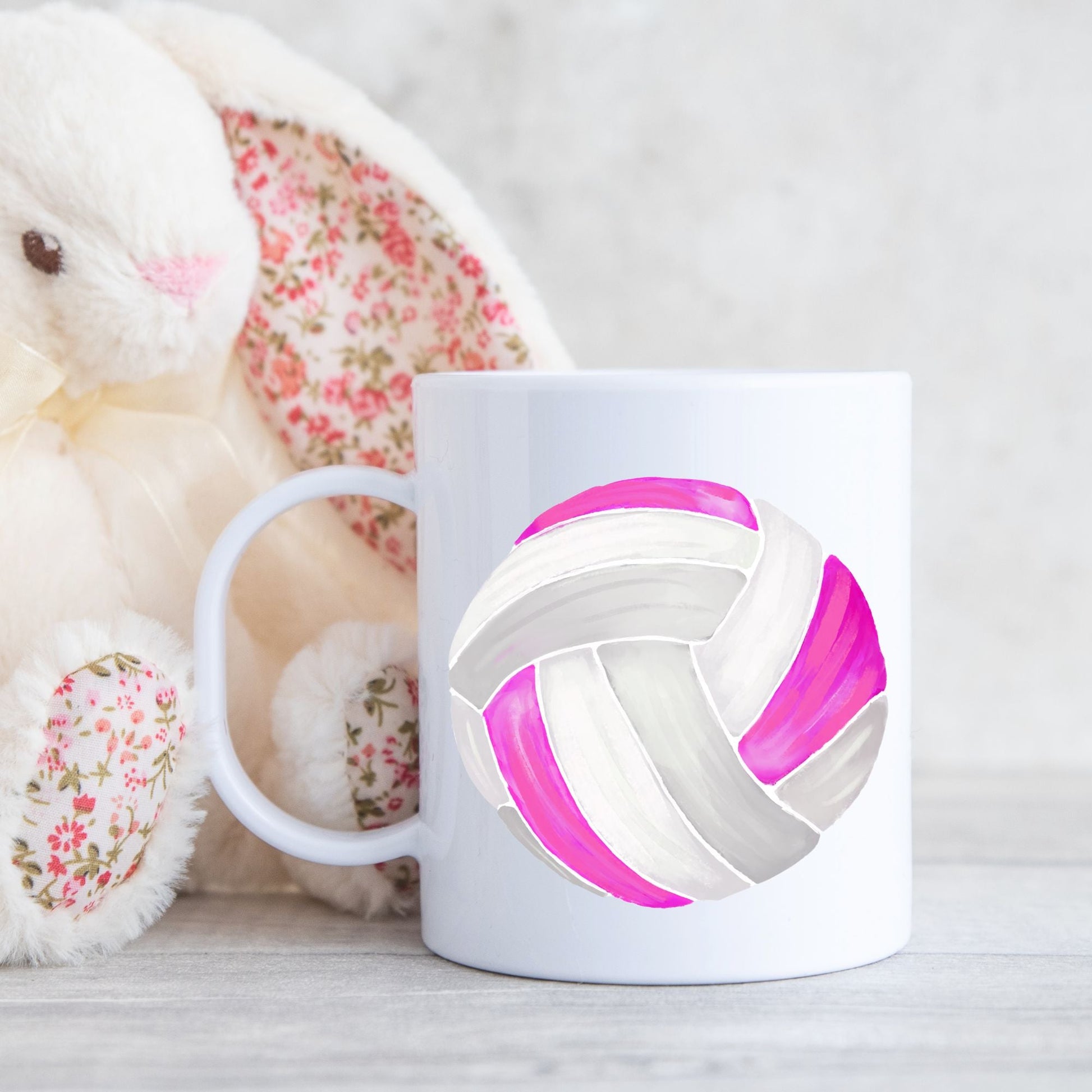 Personalized Pink Volleyball Mug - MerikaArt