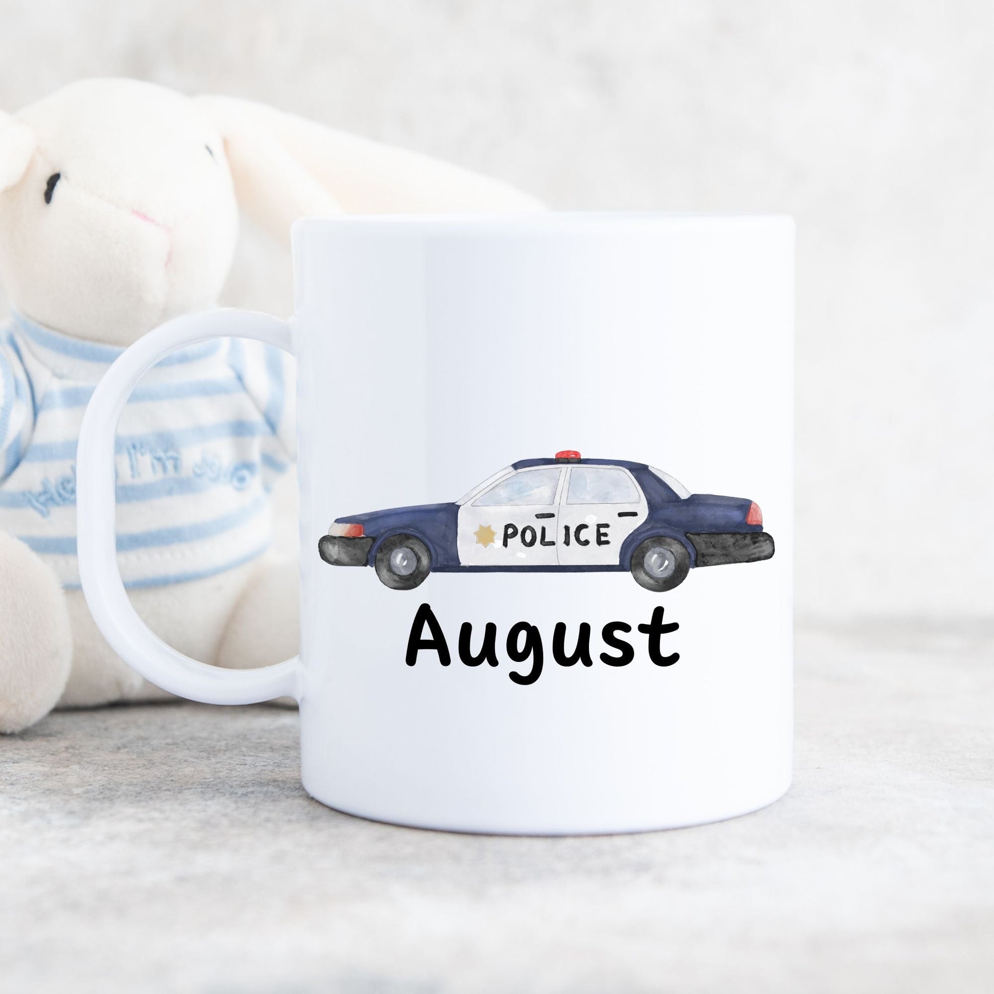 Personalized Police Car Mug - MerikaArt