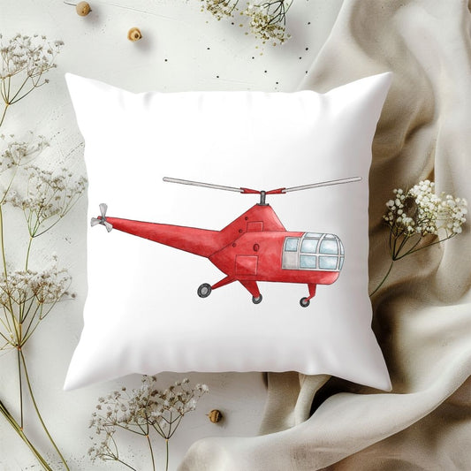 Personalized Red Helicopter Kids Pillow - MerikaArt