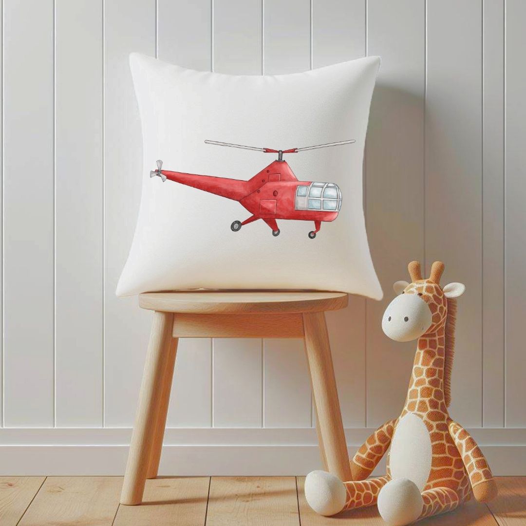 Personalized Red Helicopter Kids Pillow - MerikaArt