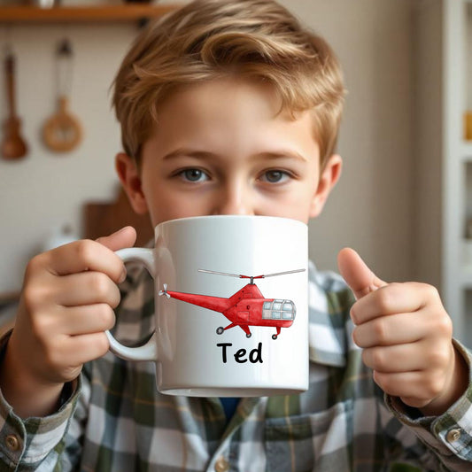 Personalized Red Helicopter Mug - MerikaArt