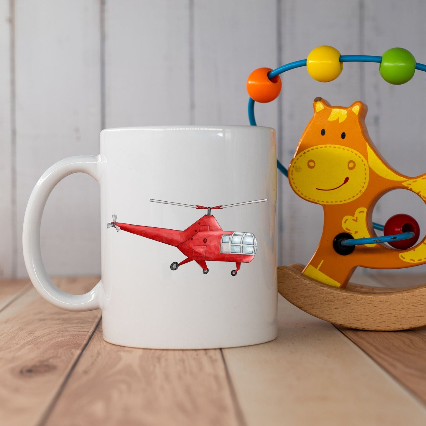 Personalized Red Helicopter Mug - MerikaArt