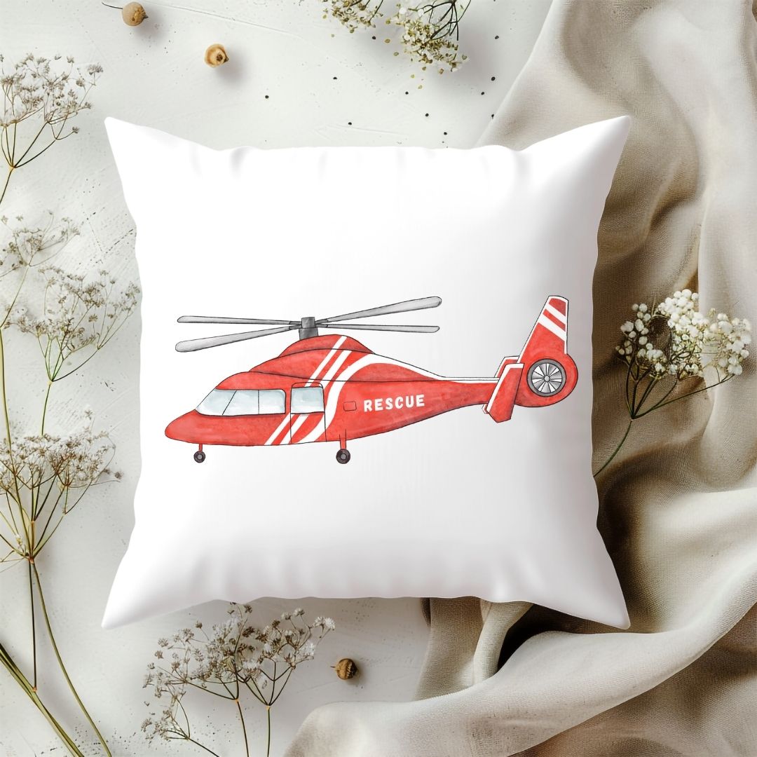 Personalized Rescue Helicopter Kids Pillow - MerikaArt