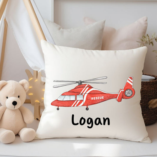 Personalized Rescue Helicopter Kids Pillow - MerikaArt