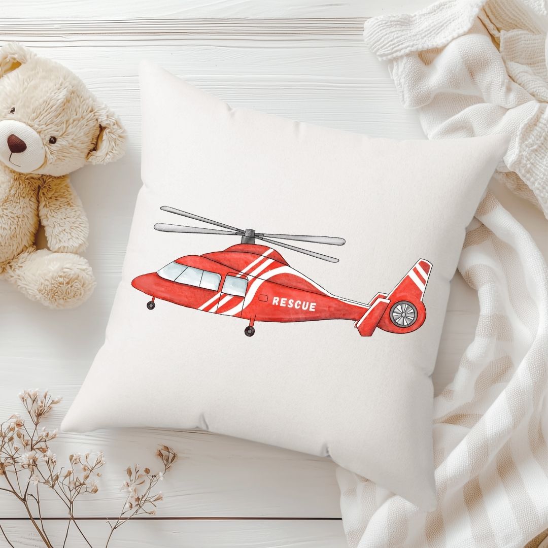 Personalized Rescue Helicopter Kids Pillow - MerikaArt