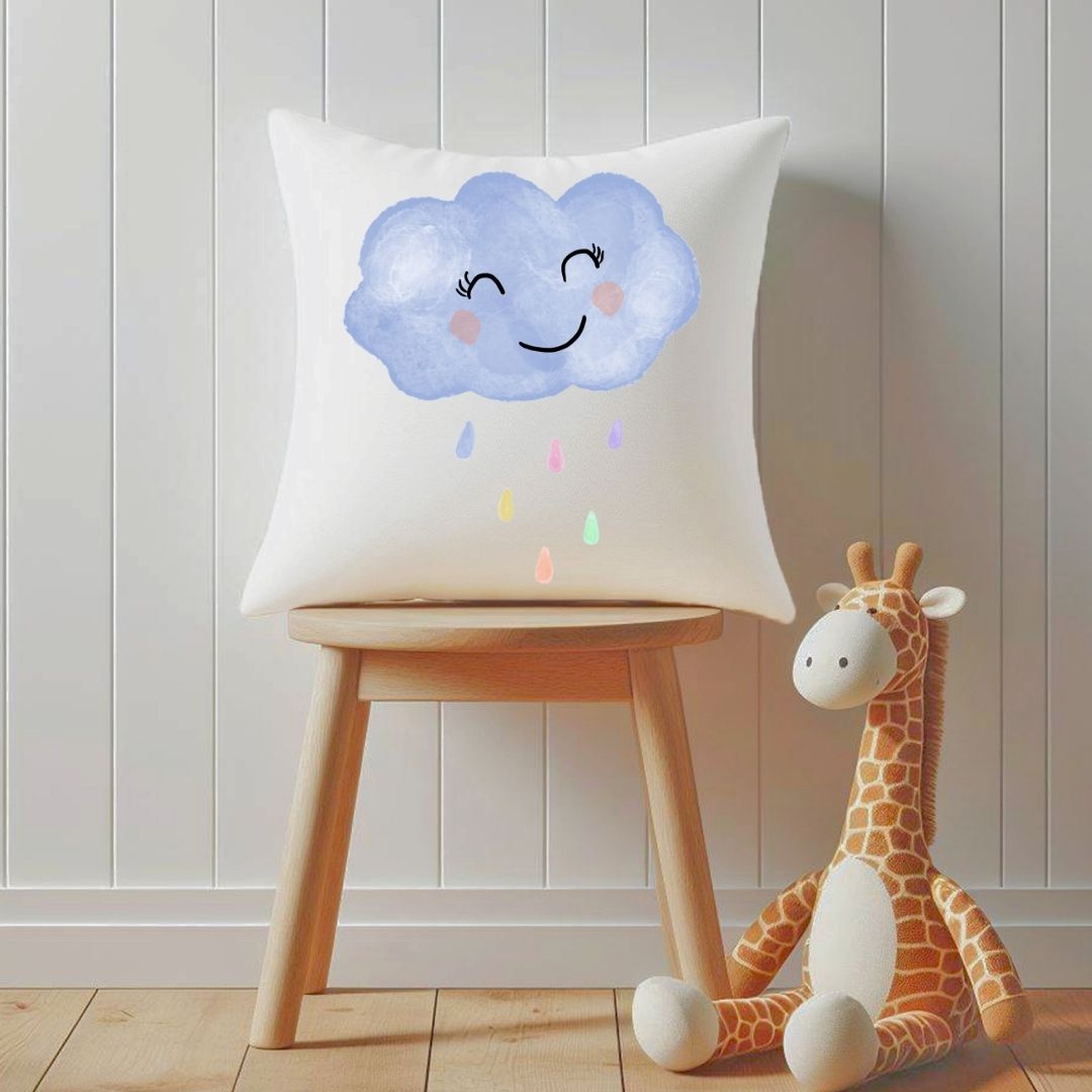 Personalized Smiling Cloud Kids Pillow - MerikaArt