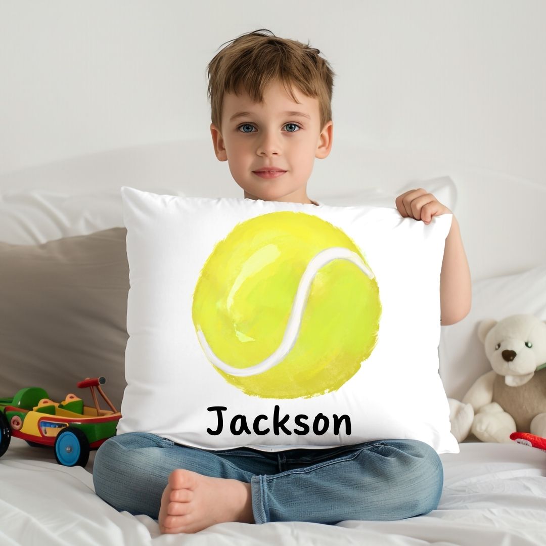 Personalized Tennis Ball Kids Pillow - MerikaArt