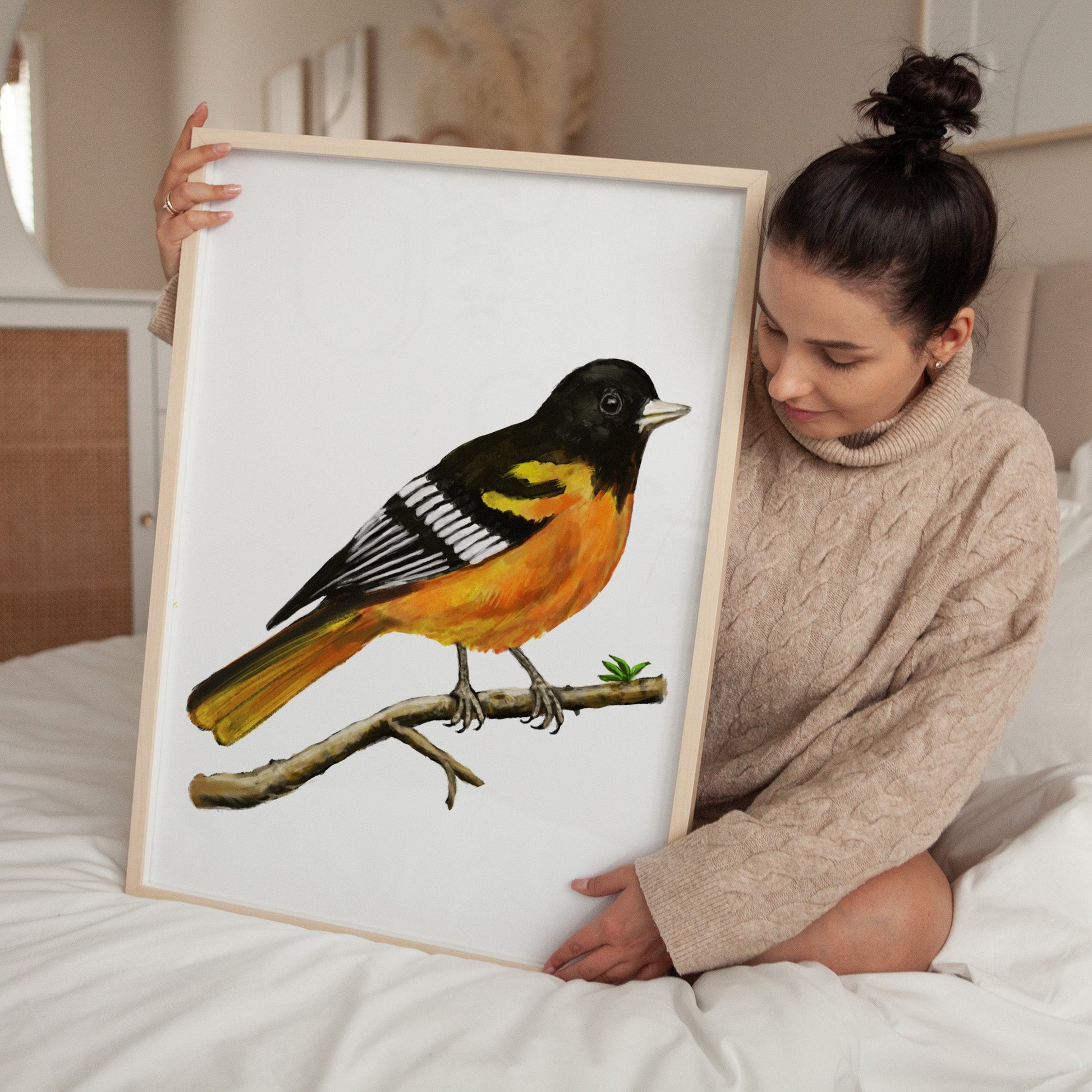 Personalized White - bellied Caique Wall Art Print – Colorful Parrot Illustration for Pet Bird Lovers - MerikaArt