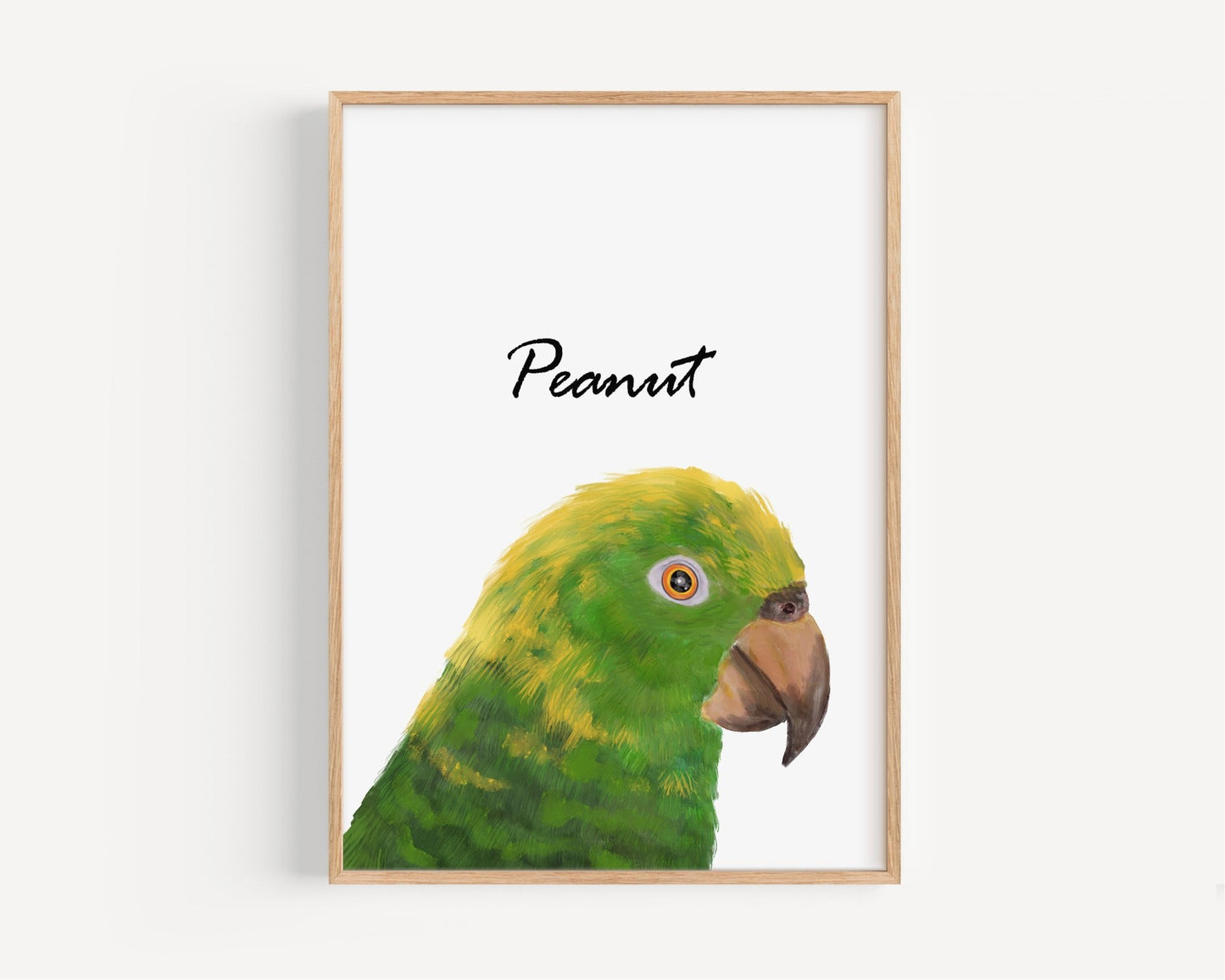 Personalized Yellow Headed Amazon Parrot Wall Art Print – Yellow - Naped Parrot Illustration for Bird Lovers - MerikaArt