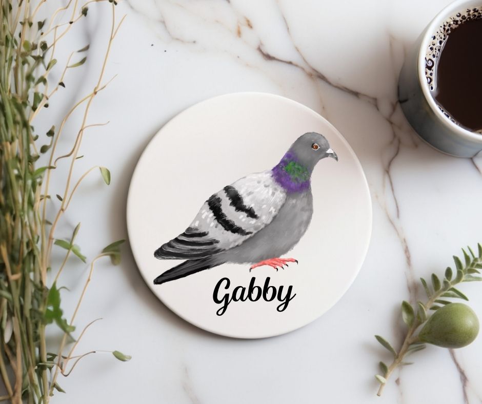 Pigeon Ceramic Coaster - MerikaArt