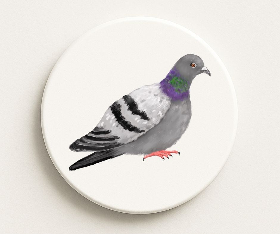 Pigeon Ceramic Coaster - MerikaArt