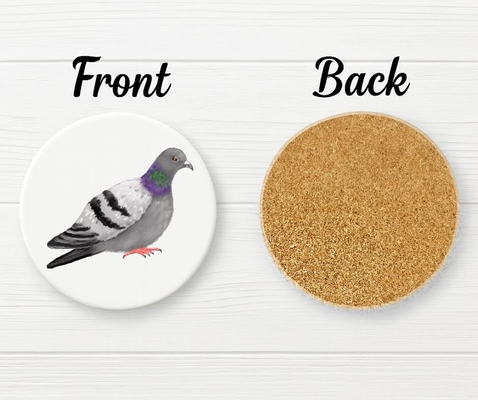 Pigeon Ceramic Coaster - MerikaArt