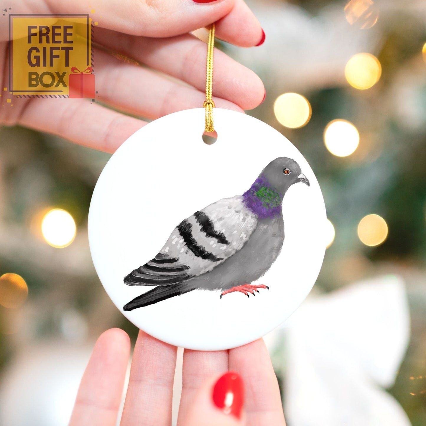 Pigeon Ceramic Ornament - MerikaArt