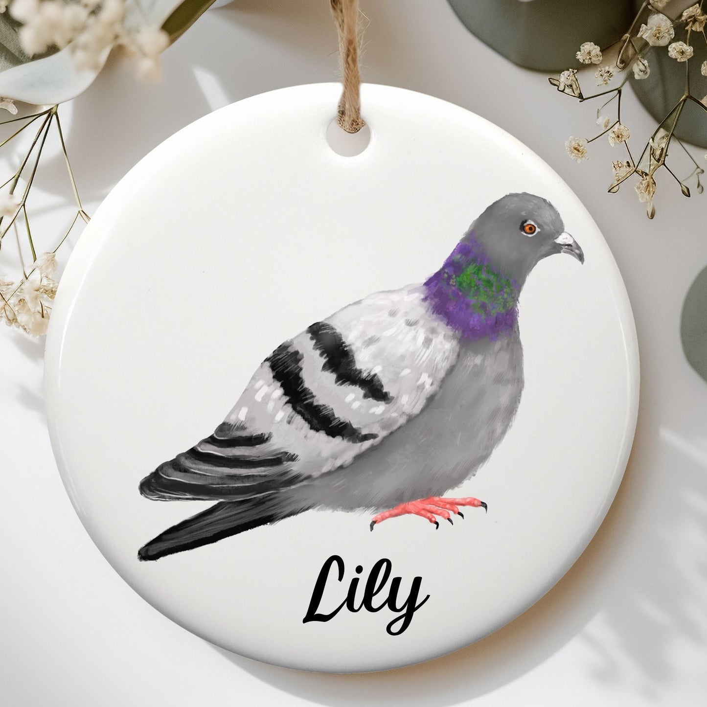Pigeon Ceramic Ornament - MerikaArt