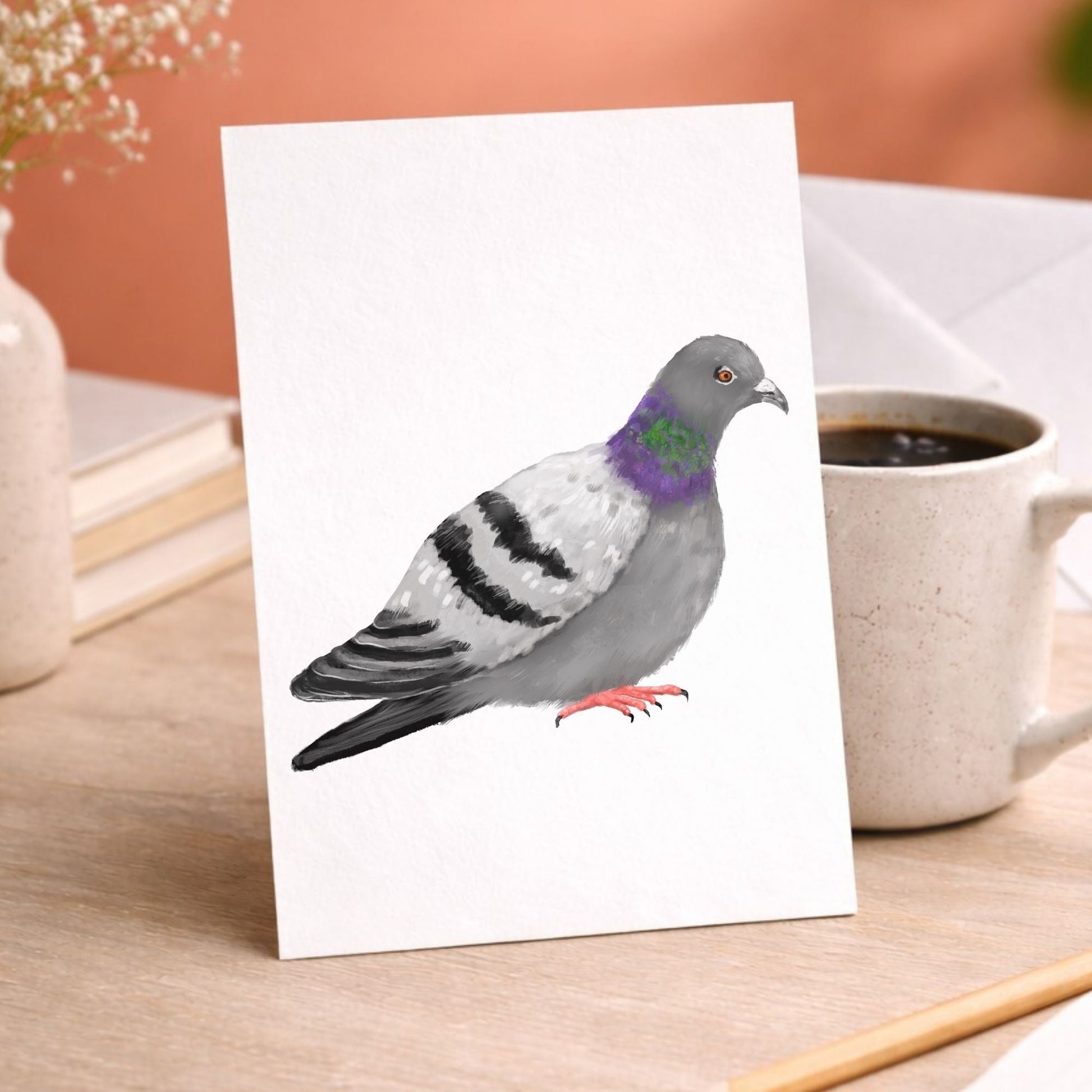 Pigeon Postcard - MerikaArt