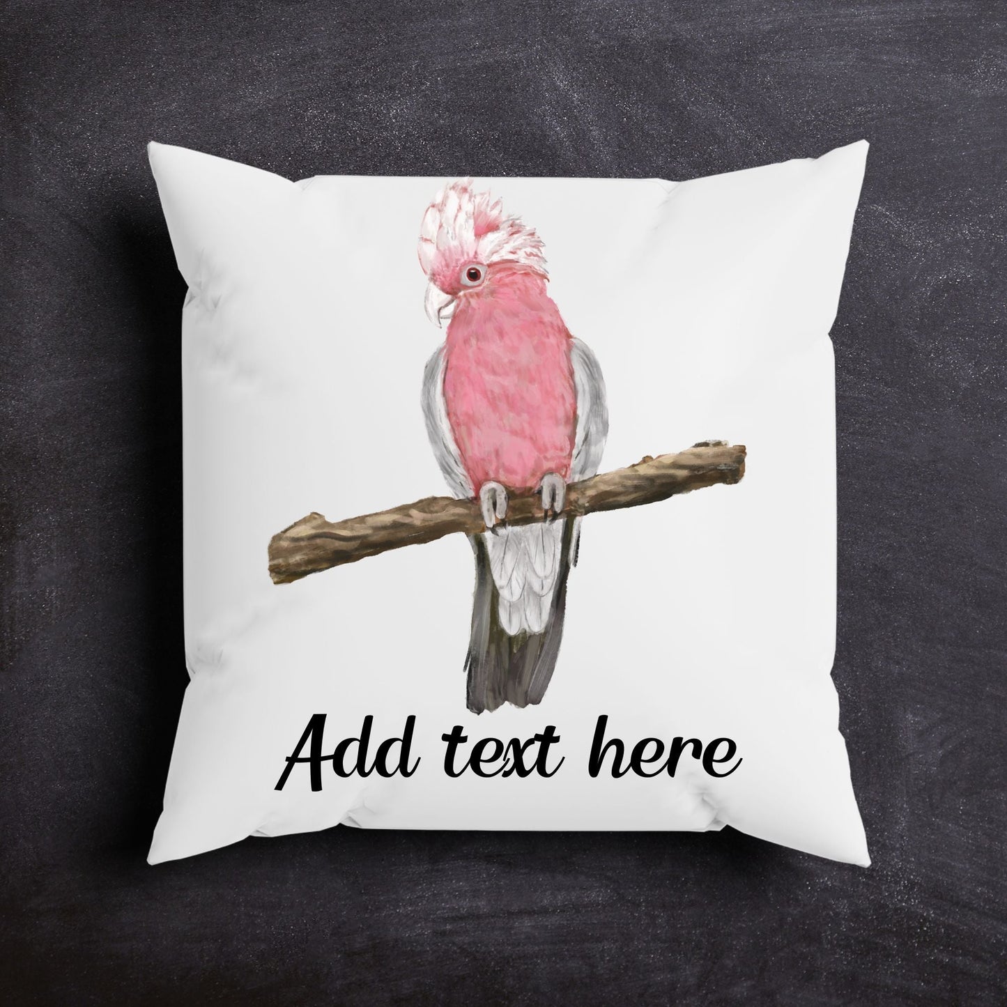 Pink Cockatoo Bird Pillow - MerikaArt