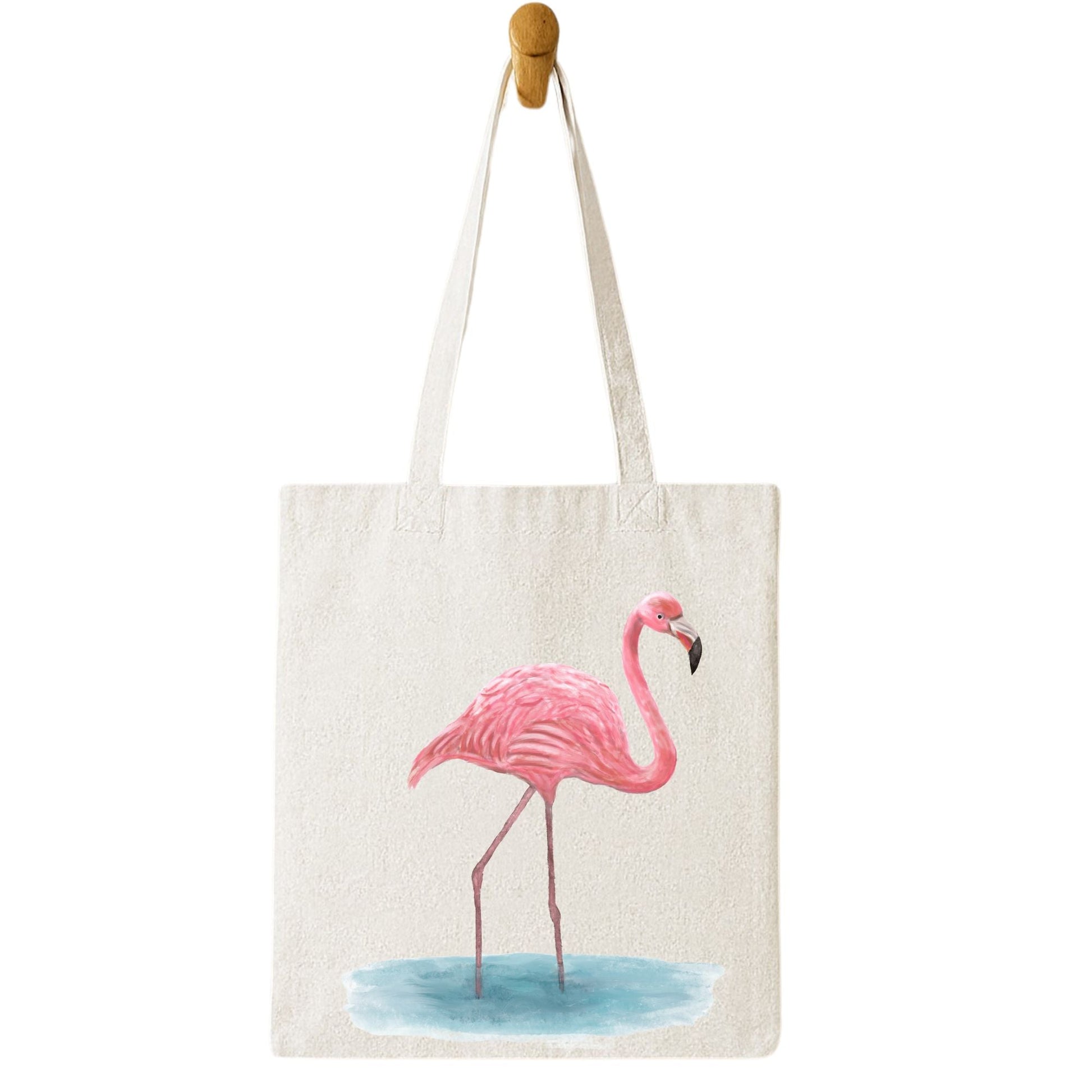 Pink Flamingo Canvas Tote Bag - MerikaArt