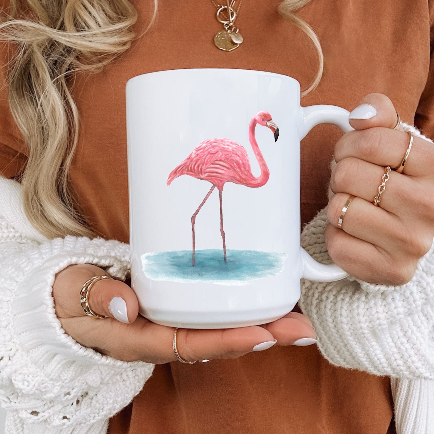 Pink Flamingo Ceramic Coffee Mug - MerikaArt