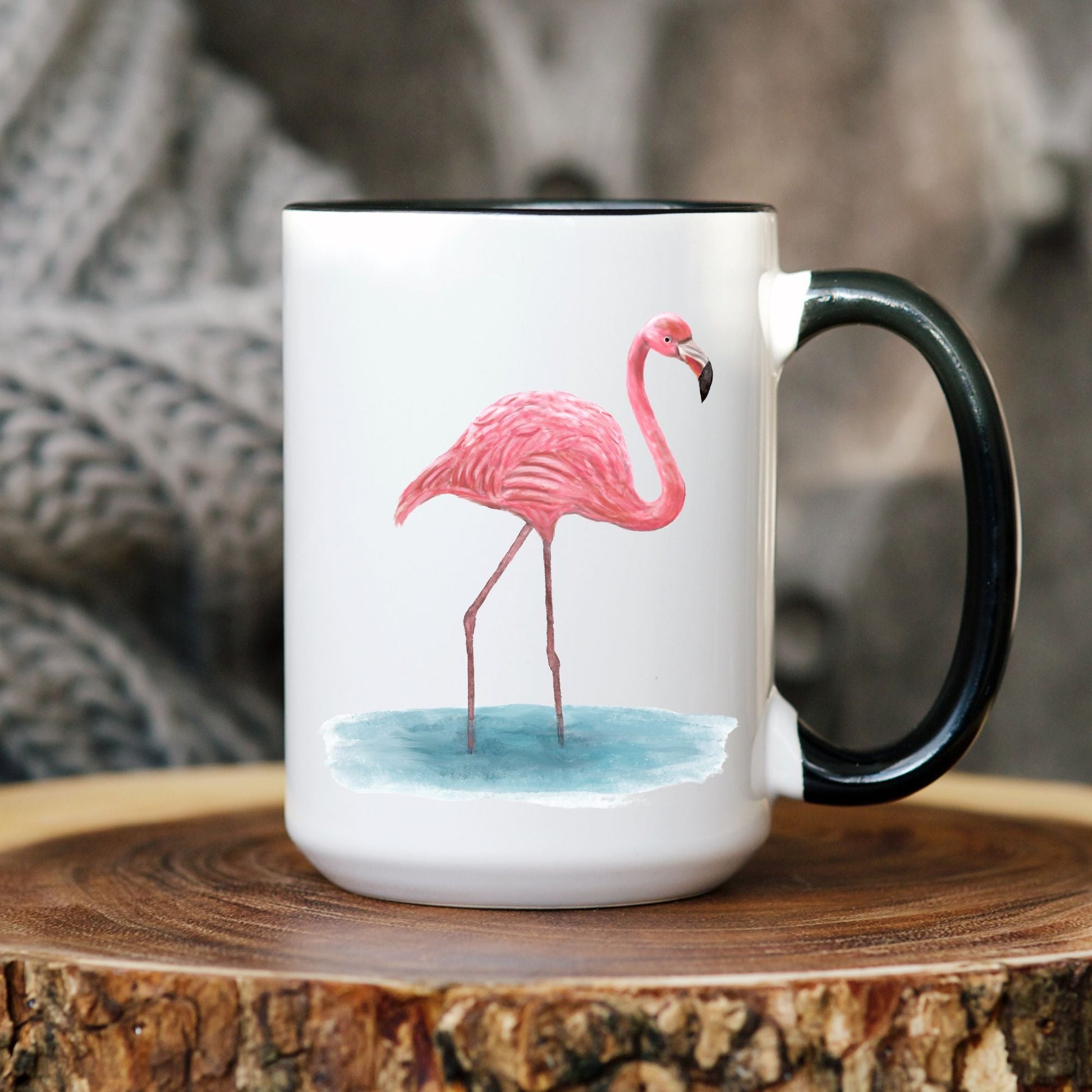 Pink Flamingo Ceramic Coffee Mug - MerikaArt