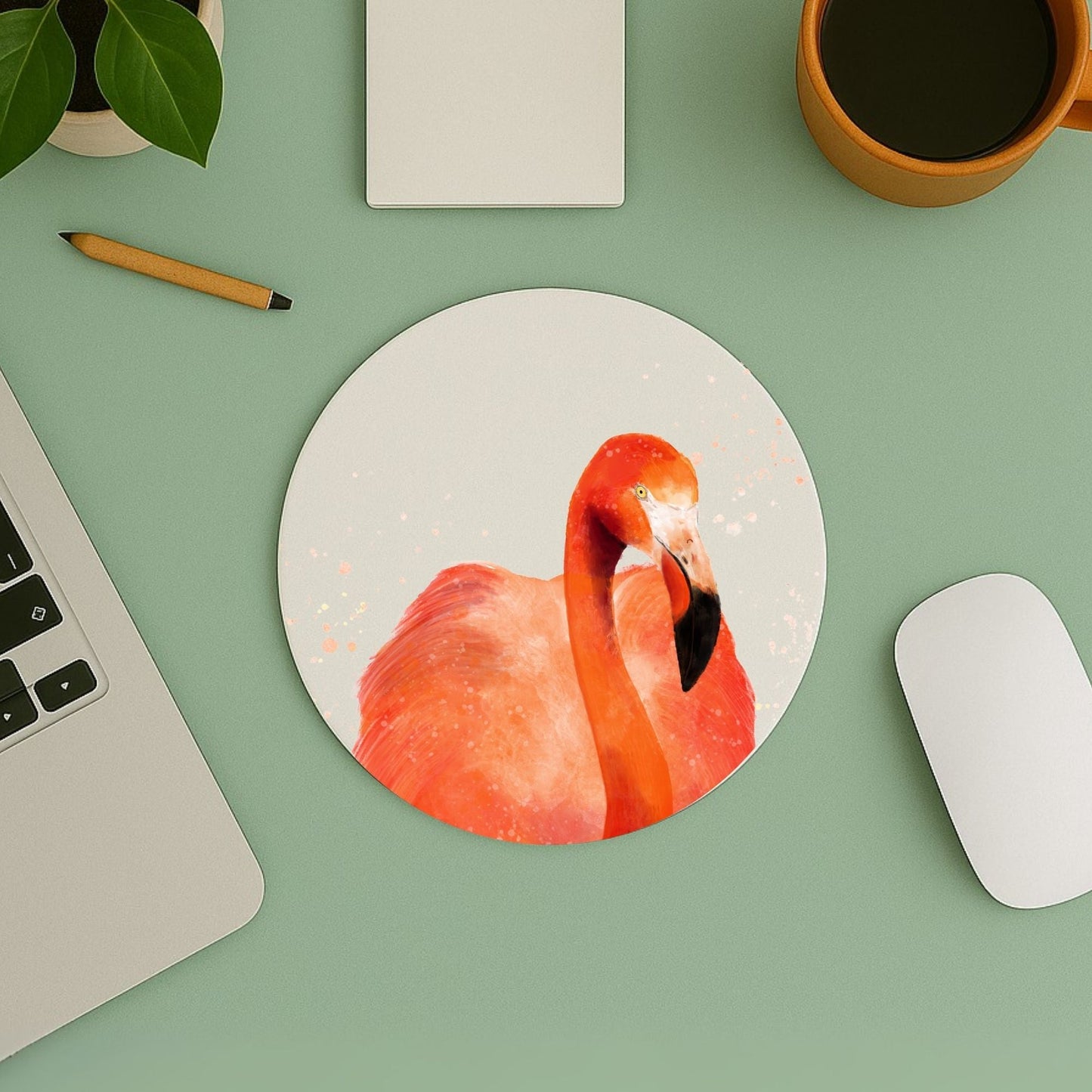 Pink Flamingo Mousepad - MerikaArt