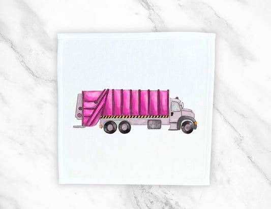 Pink Garbage Truck Washcloth - MerikaArt