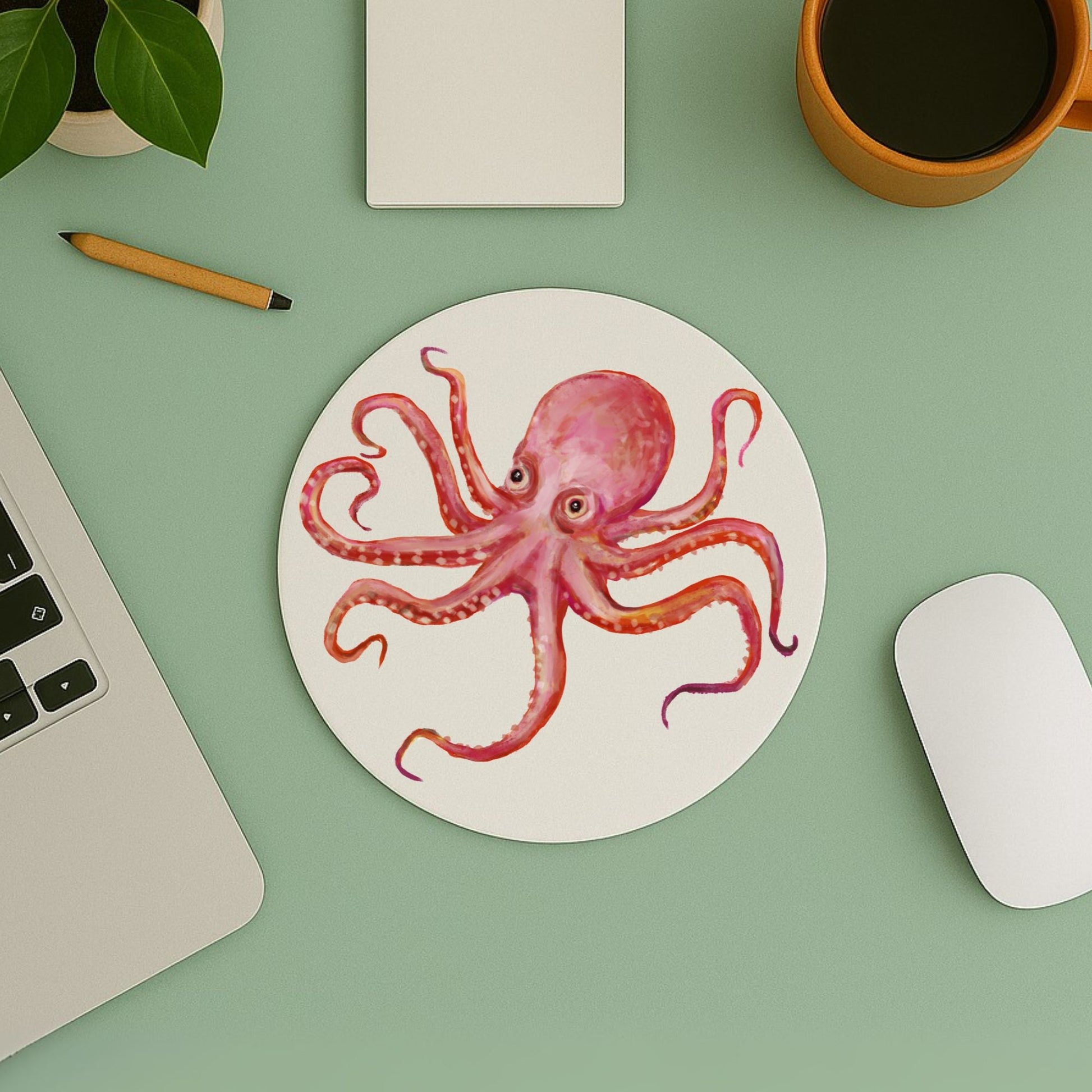 Pink Octopus Mousepad - MerikaArt