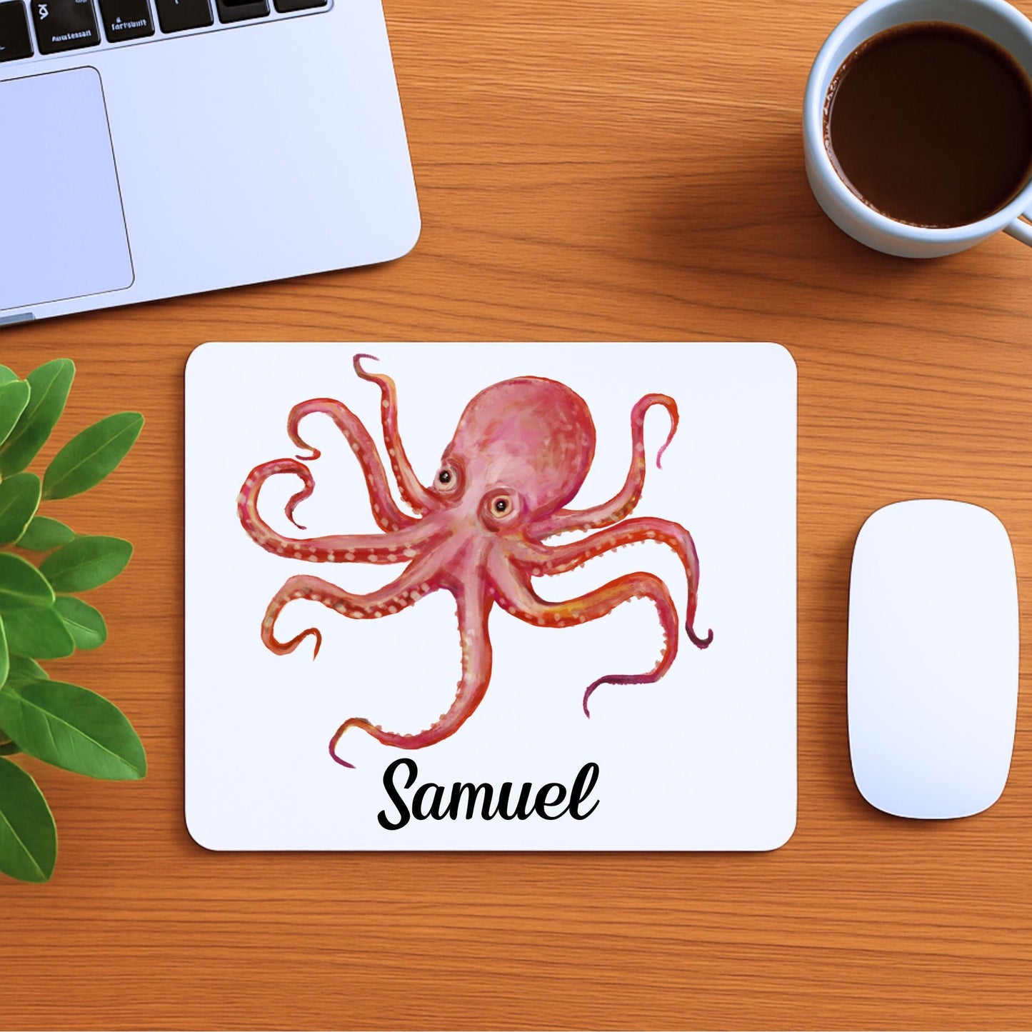 Pink Octopus Mousepad - MerikaArt