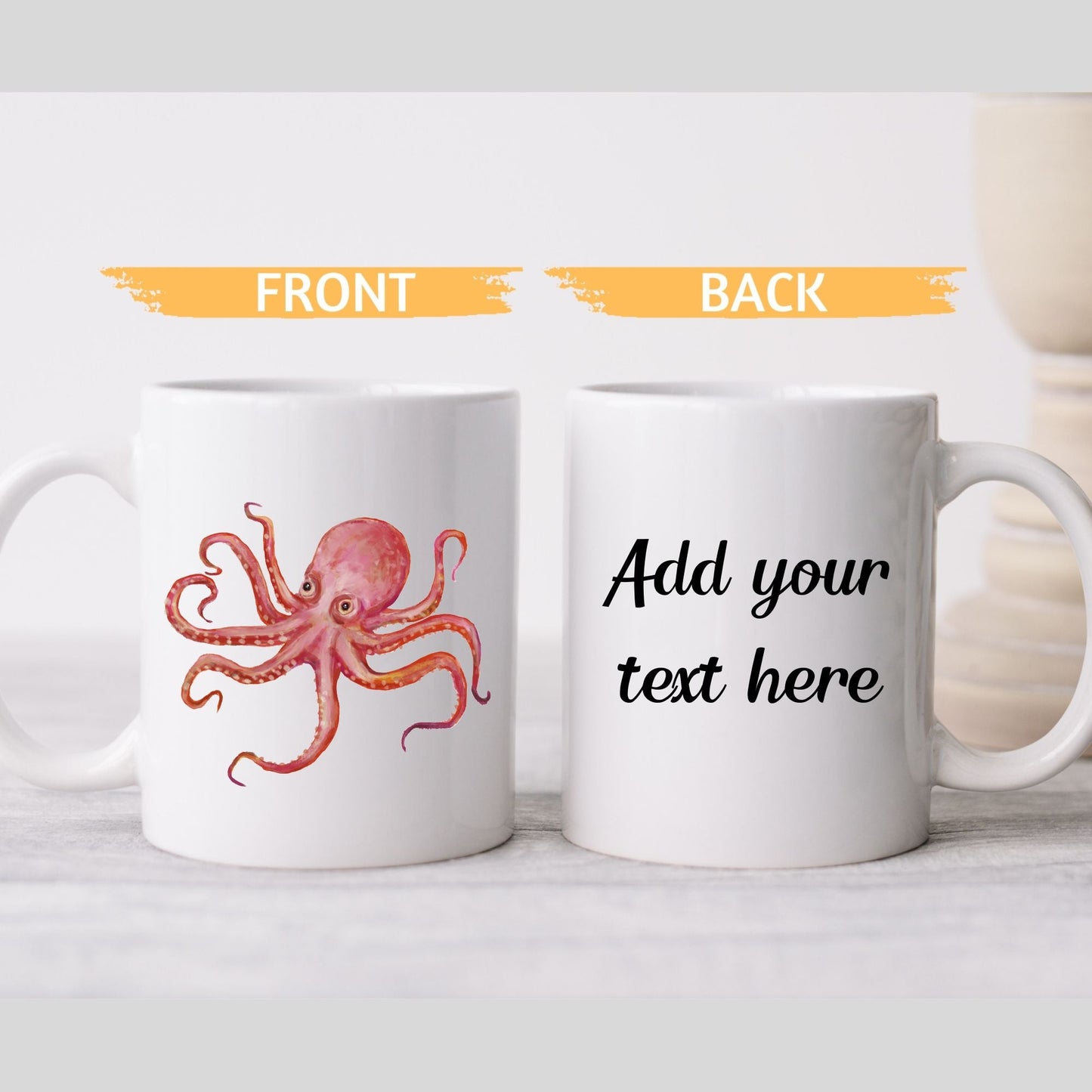 Pink Octopus Mug - MerikaArt