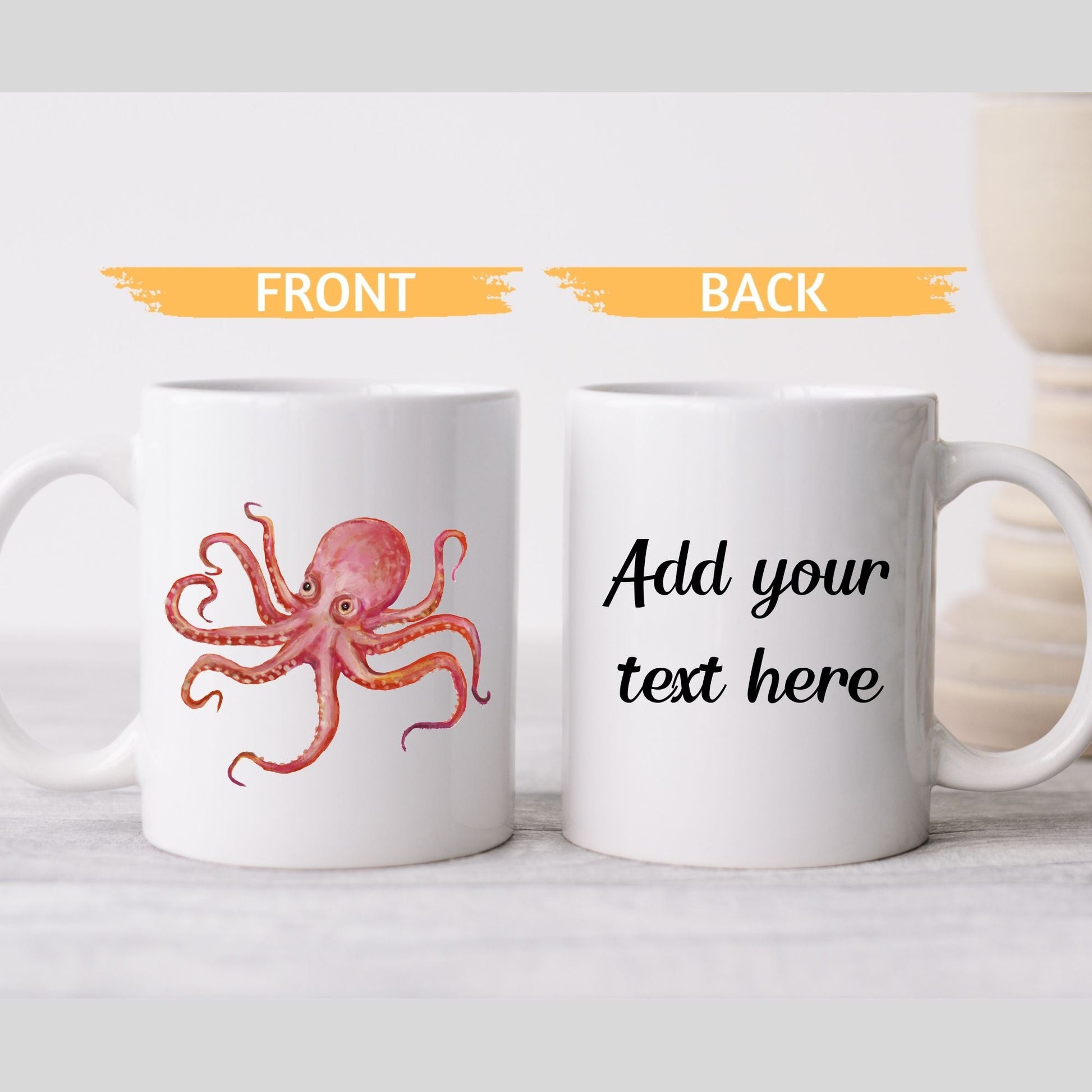 Pink Octopus Mug - MerikaArt